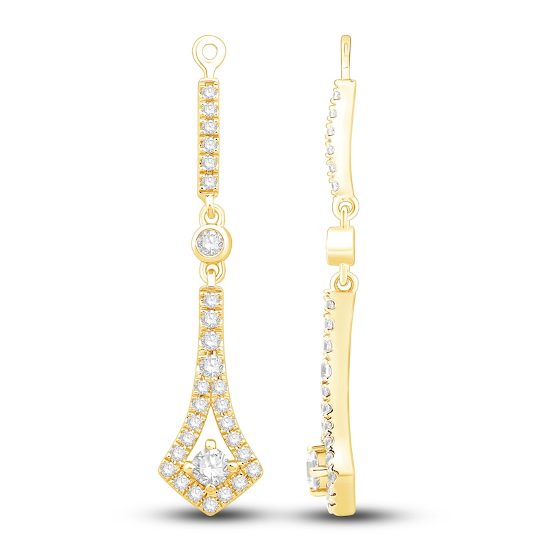Main Image 1 of Diamond Dangle Earring Jackets 5/8 ct tw Round 14K Yellow Gold (Jacket Only)