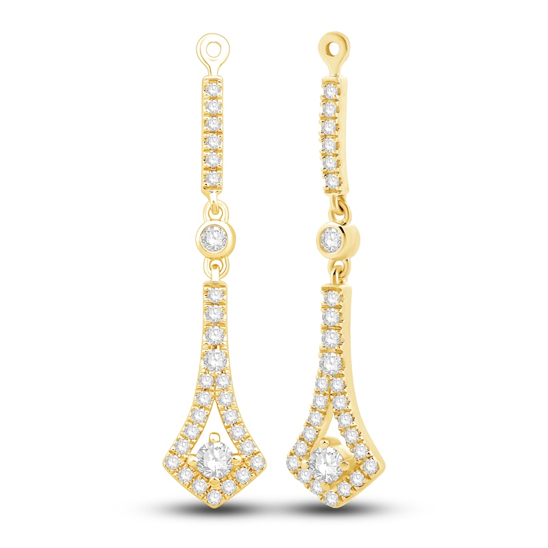 Main Image 2 of Diamond Dangle Earring Jackets 5/8 ct tw Round 14K Yellow Gold (Jacket Only)