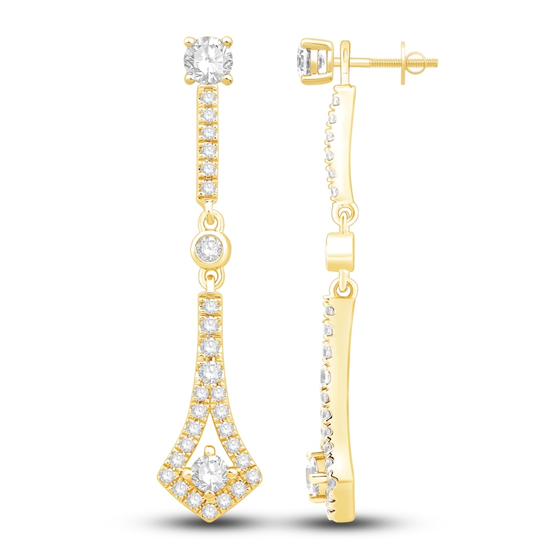 Main Image 3 of Diamond Dangle Earring Jackets 5/8 ct tw Round 14K Yellow Gold (Jacket Only)