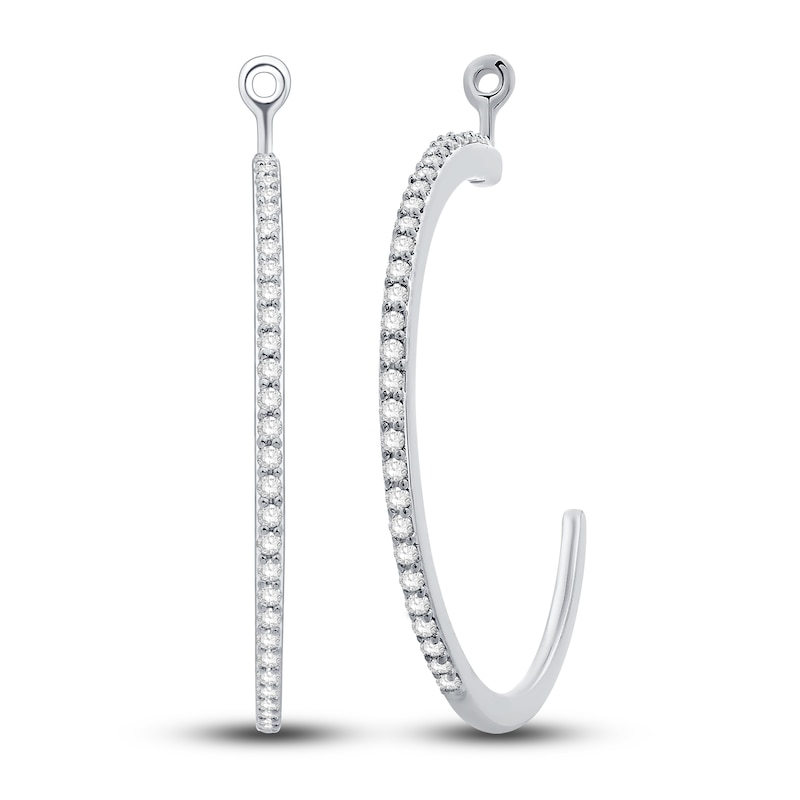 Main Image 2 of Diamond Hoop Earring Jackets 1/3 ct tw Round 14K White Gold (Jacket Only)