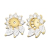 Thumbnail Image 2 of Diamond Floral Halo Earring Jackets 1 ct tw Pear/Round 14K Yellow Gold (Jacket Only)