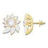 Thumbnail Image 3 of Diamond Floral Halo Earring Jackets 1 ct tw Pear/Round 14K Yellow Gold (Jacket Only)
