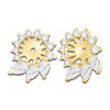 Diamond Floral Halo Earring Jackets 1 ct tw Pear/Round 14K Yellow Gold