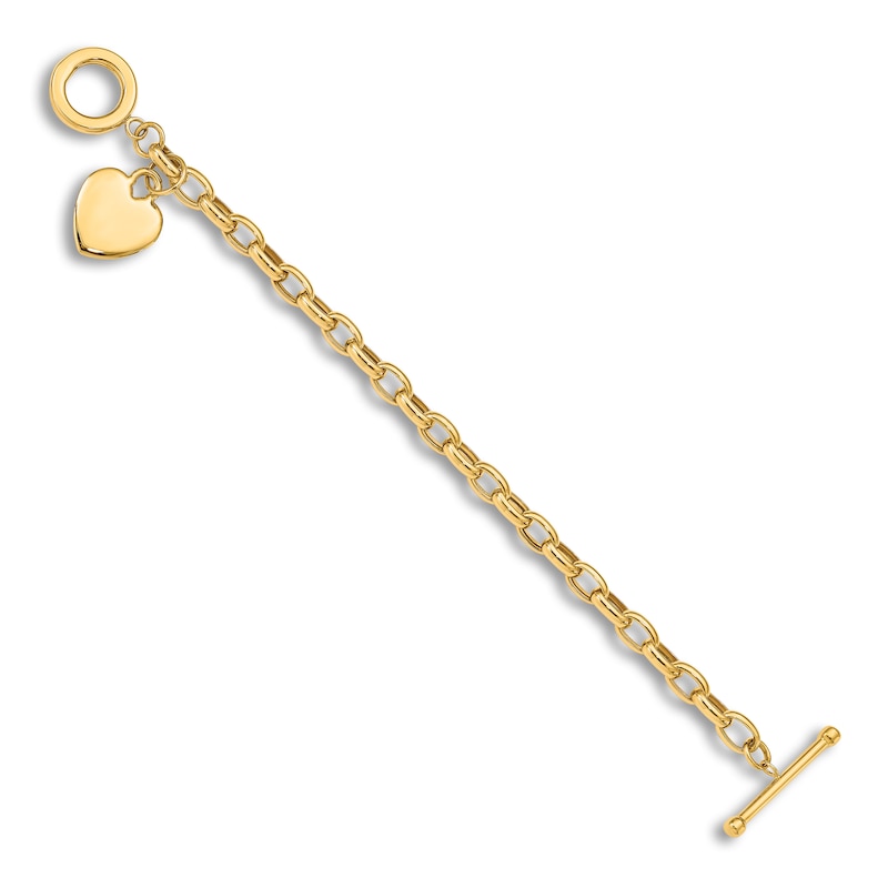 Main Image 2 of Heart Bracelet 14K Yellow Gold 7.5"