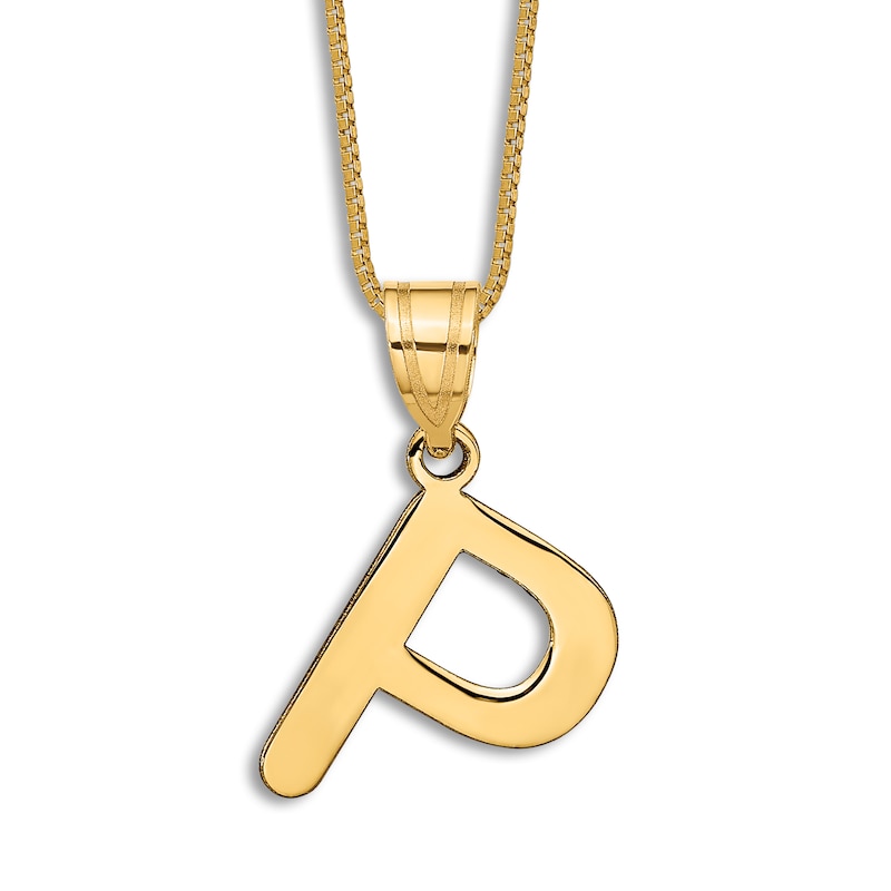 Initial P Necklace 14K Yellow Gold 18"