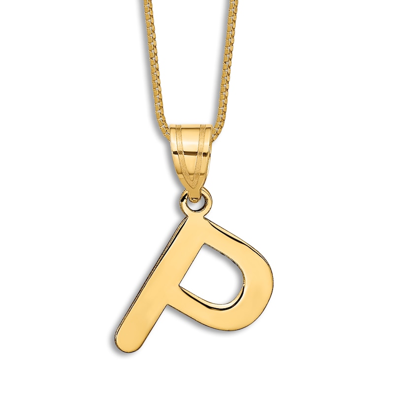 Main Image 1 of Initial P Necklace 14K Yellow Gold 18"