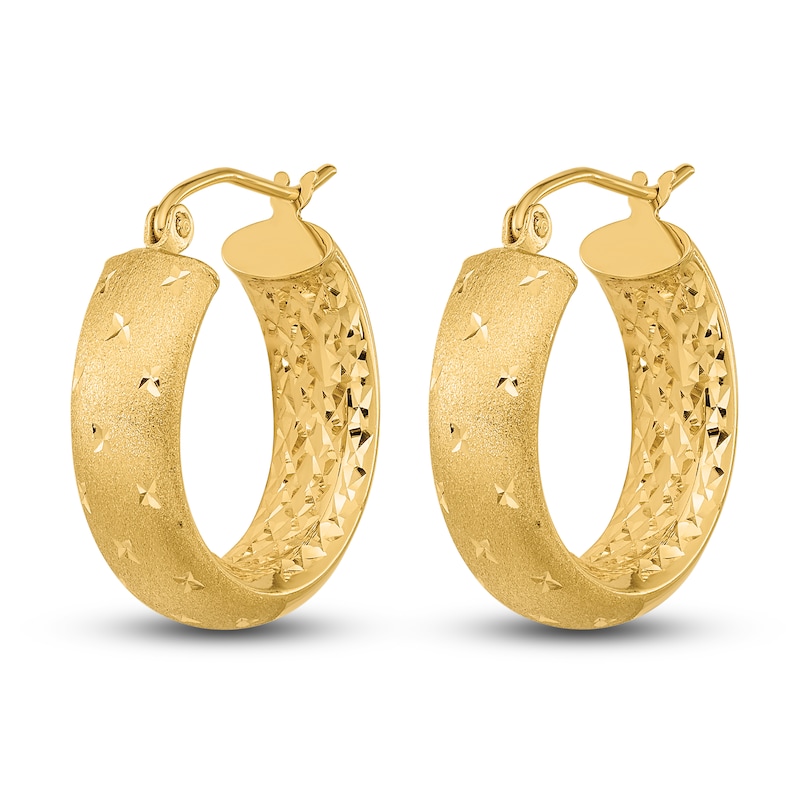 In/Out Hoop Earrings 14K Yellow Gold