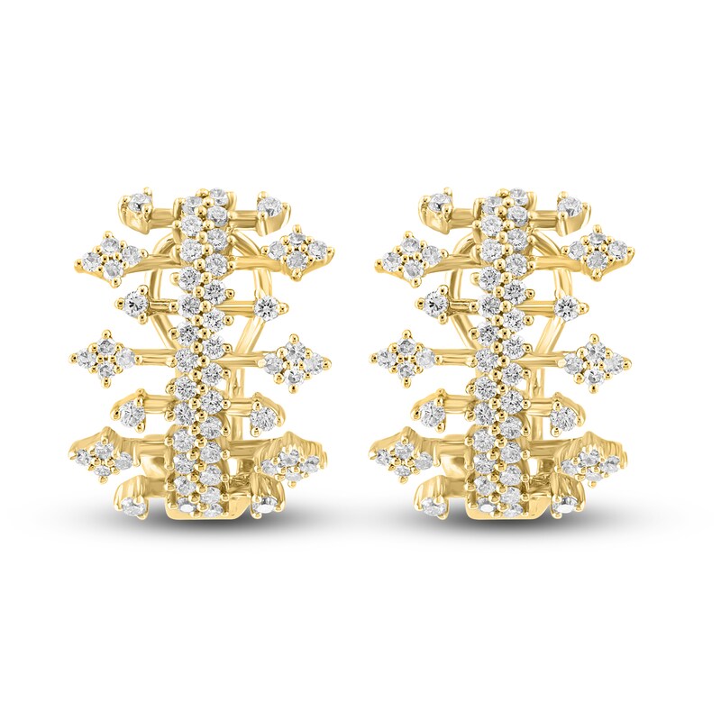 LALI Jewels Diamond Earrings 1-1/5 ct tw Round 14K Yellow Gold