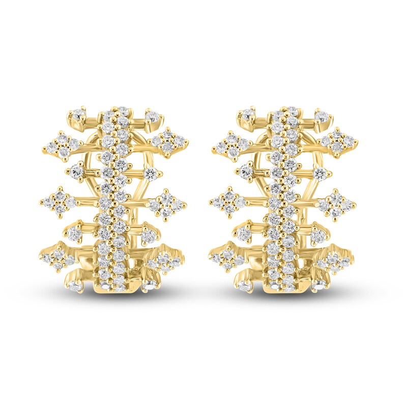 LALI Jewels Diamond Earrings 1-1/5 ct tw Round 14K Yellow Gold