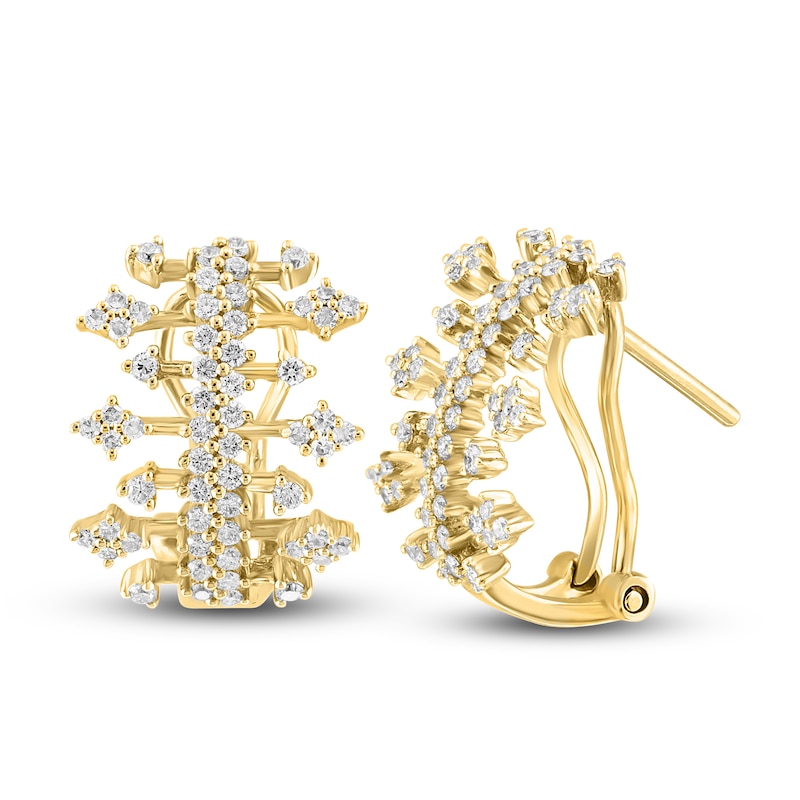 LALI Jewels Diamond Earrings 1-1/5 ct tw Round 14K Yellow Gold