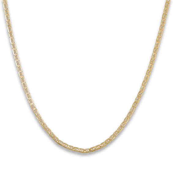 Solid Mariner Chain Necklace 14K Yellow Gold 24" 3.7mm