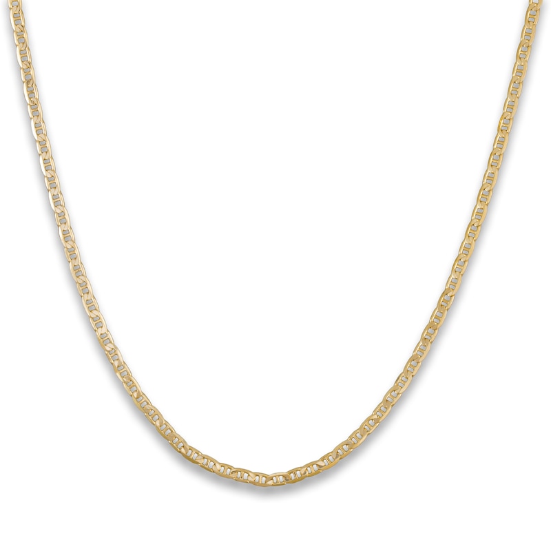 Main Image 1 of Solid Mariner Chain Necklace 14K Yellow Gold 24" 3.7mm