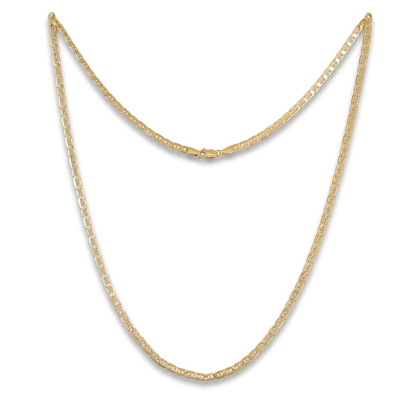Main Image 3 of Solid Mariner Chain Necklace 14K Yellow Gold 24" 3.7mm