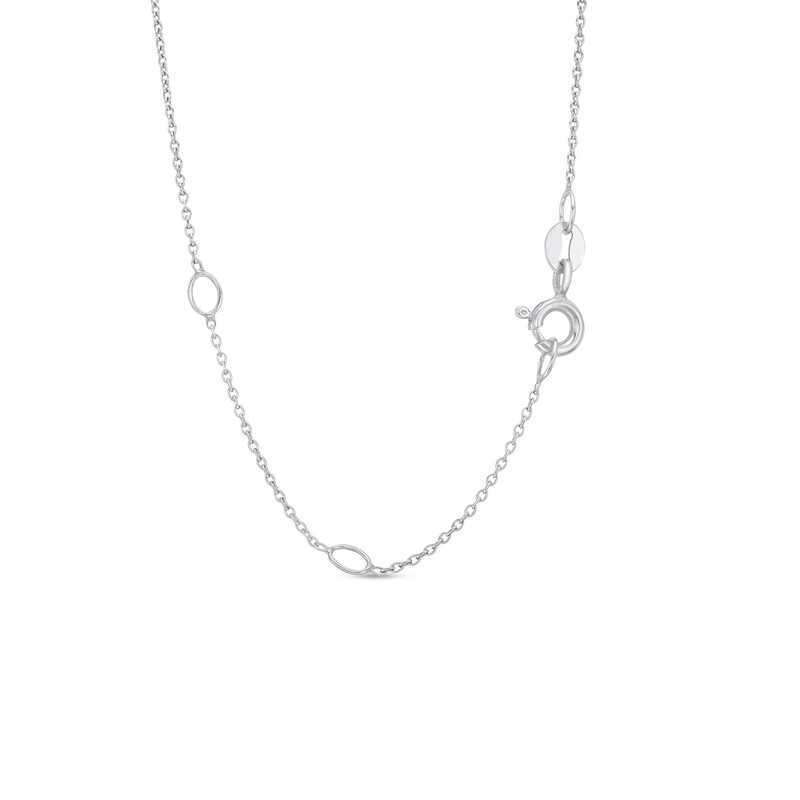 Kallati Diamond Pendant Necklace 1/4 ct tw Baguette/Round 14K White Gold 18"