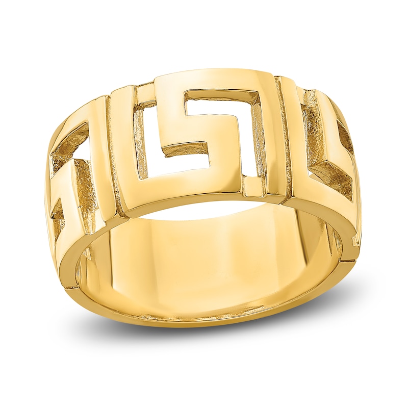 Main Image 1 of Greek Key Ring 14K Yellow Gold