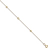 Thumbnail Image 1 of Diamond-Cut Station Anklet 14K Yellow Gold 10"