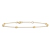 Diamond-Cut Station Anklet 14K Yellow Gold 10"