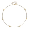 Thumbnail Image 4 of Diamond-Cut Station Anklet 14K Yellow Gold 10"
