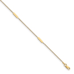 High-Polish Anklet 14K Yellow Gold 10&quot;