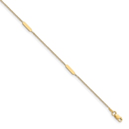 High-Polish Anklet 14K Yellow Gold 10"