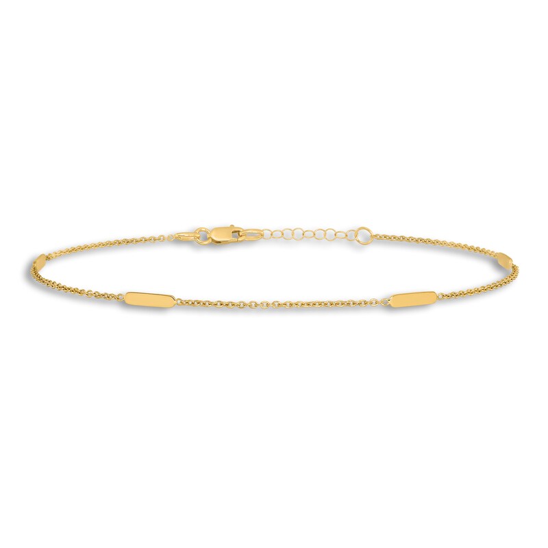 Main Image 3 of High-Polish Anklet 14K Yellow Gold 10"
