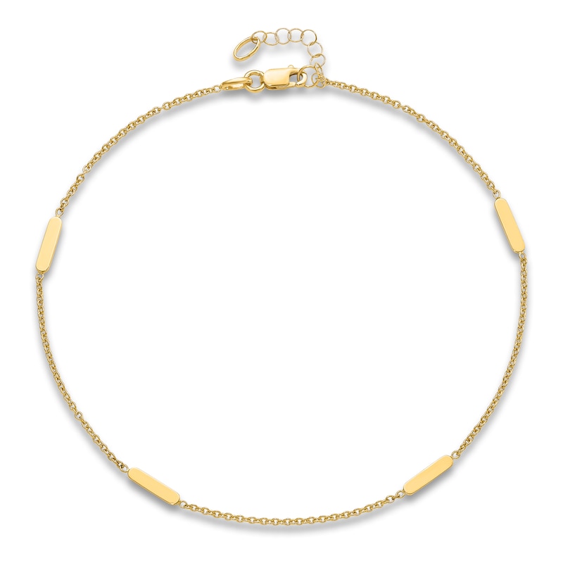 Main Image 4 of High-Polish Anklet 14K Yellow Gold 10"