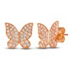Thumbnail Image 1 of Le Vian Diamond Butterfly Earrings 1/2 ct tw Round 14K Strawberry Gold