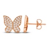 Thumbnail Image 2 of Le Vian Diamond Butterfly Earrings 1/2 ct tw Round 14K Strawberry Gold