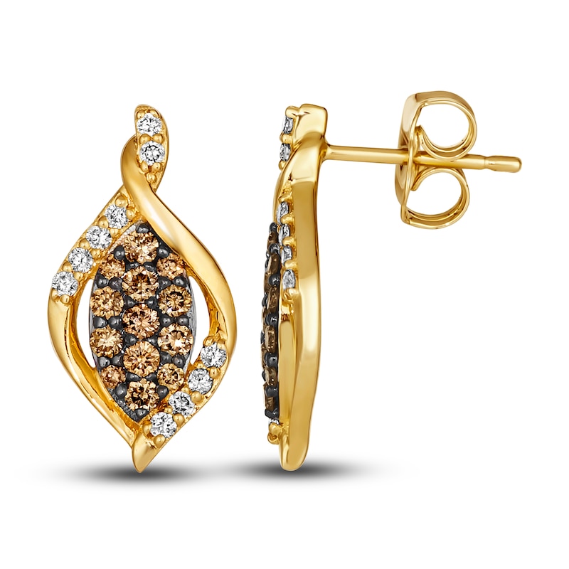 Le Vian Diamond Earrings 1/2 ct tw Round 14K Honey Gold