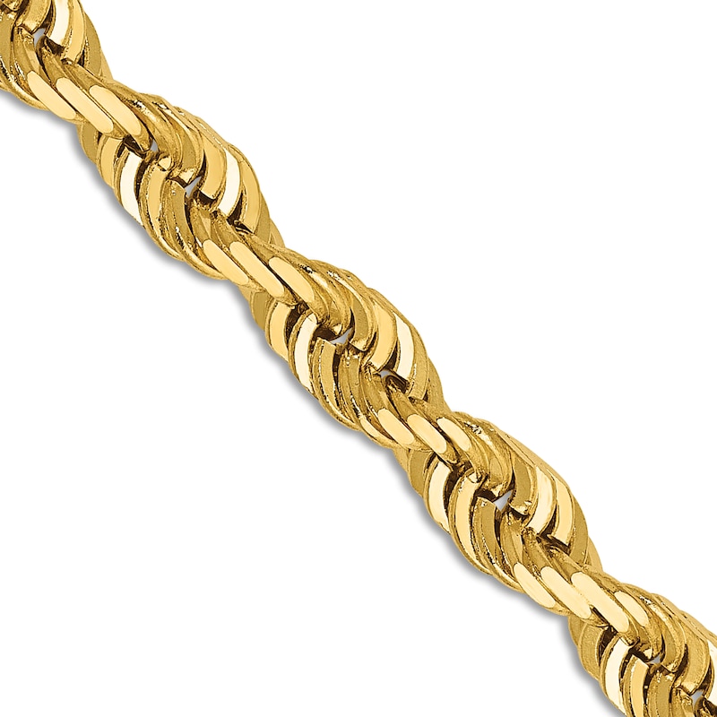 Main Image 1 of Men's Solid Quad Rope Chain Necklace 14K Yellow Gold 5mm 24"