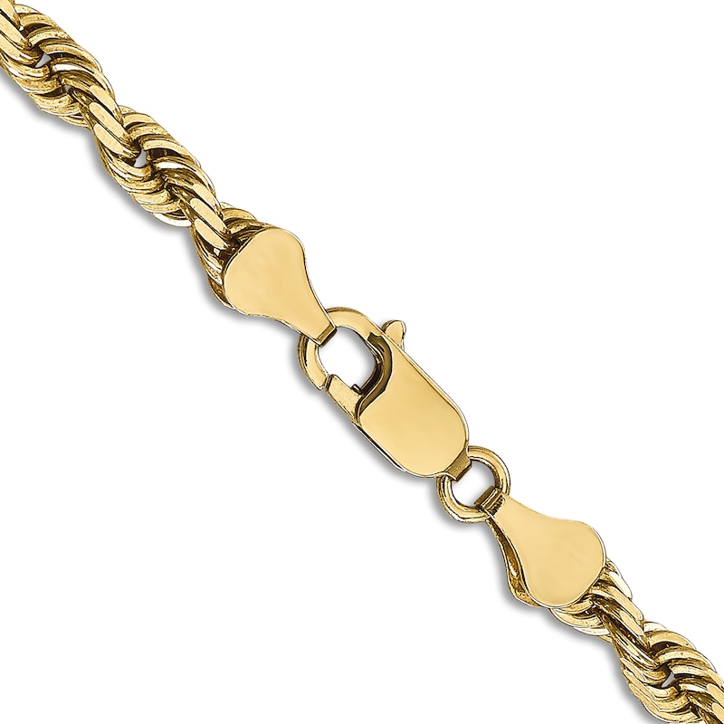 Men's Solid Quad Rope Chain Necklace 14K Yellow Gold 5mm 24