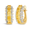 Thumbnail Image 0 of Le Vian Sunny Yellow Diamond Hoop Earrings 2 ct tw Round/Cushion 14K Two-Tone Gold