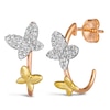Thumbnail Image 1 of Le Vian Diamond Butterfly Earrings 1/3 ct tw Round 14K Tri-Tone Gold