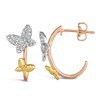 Thumbnail Image 2 of Le Vian Diamond Butterfly Earrings 1/3 ct tw Round 14K Tri-Tone Gold