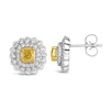 Thumbnail Image 1 of Le Vian Sunny Yellow Diamond Stud Earrings 1 ct tw Round 14K Two-Tone Gold