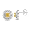 Thumbnail Image 2 of Le Vian Sunny Yellow Diamond Stud Earrings 1 ct tw Round 14K White Gold