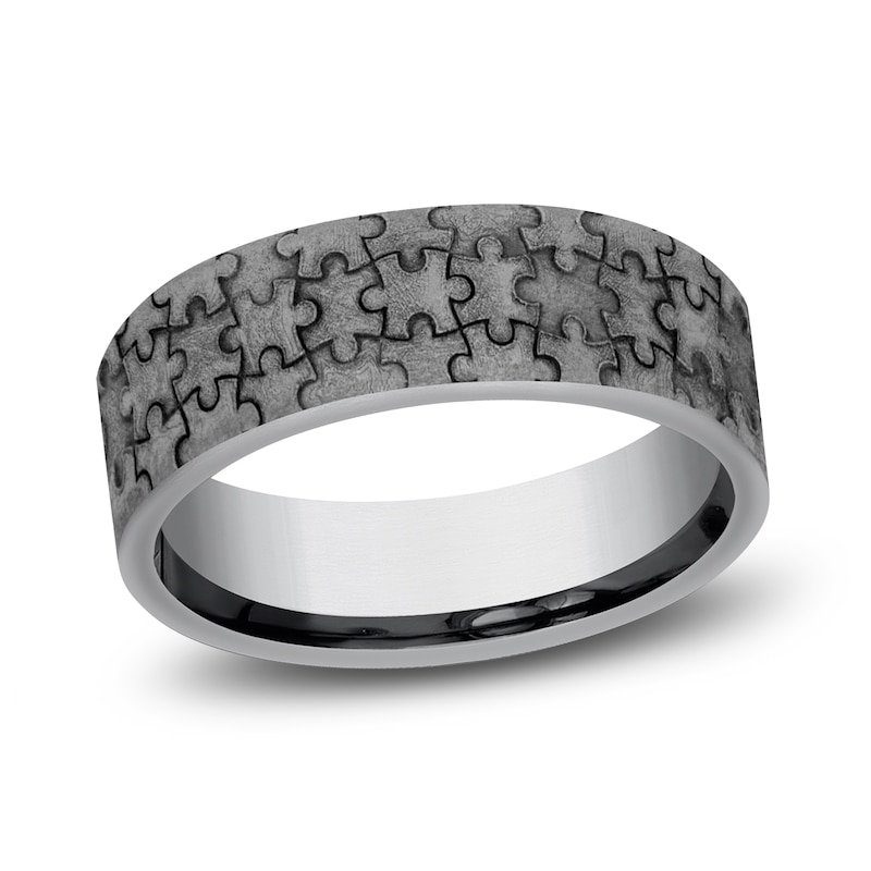 Men's Puzzle Wedding Band Tantalum 7.0mm