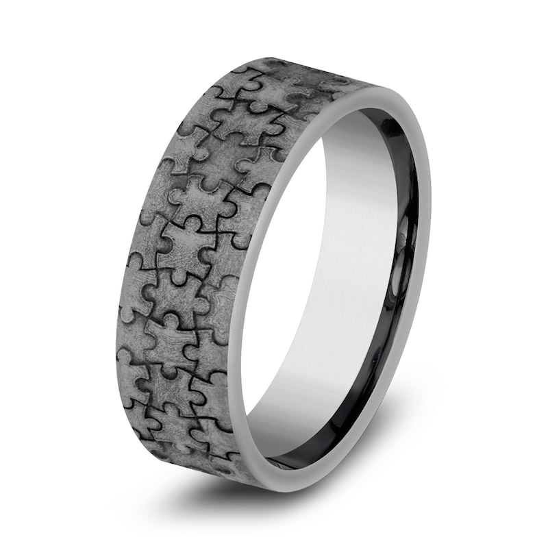 Men's Puzzle Wedding Band Tantalum 7.0mm