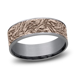 Men's Lion's Mane Wedding Band Tantalum/14K Rose Gold 7.5mm