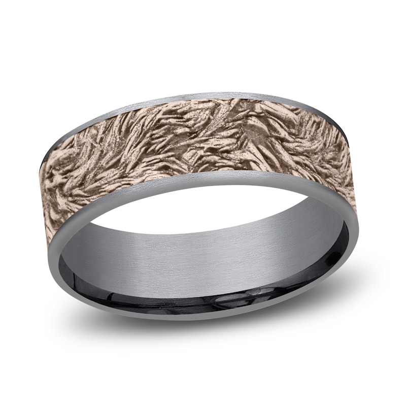 Main Image 1 of Men's Lion's Mane Wedding Band Tantalum/14K Rose Gold 7.5mm