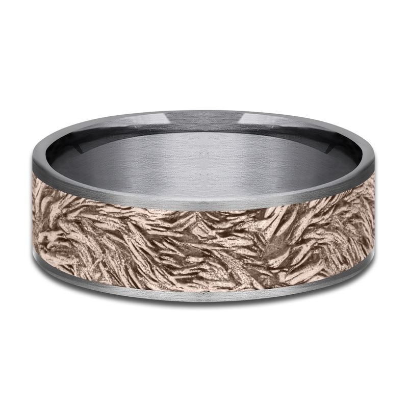 Men's Lion's Mane Wedding Band Tantalum/14K Rose Gold 7.5mm