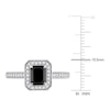 Thumbnail Image 3 of Black & White Diamond Engagement Ring 1-1/4 ct tw Emerald/Round 14K White Gold