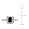 Thumbnail Image 4 of Black & White Diamond Engagement Ring 1-1/4 ct tw Emerald/Round 14K White Gold