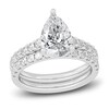 Thumbnail Image 1 of Lab-Grown Diamond Bridal Set 3 ct tw Pear/Round 14K White Gold