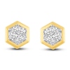 Thumbnail Image 1 of Diamond Hexagon Earrings 1/2 ct tw Round 14K Yellow Gold