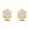 Thumbnail Image 2 of Diamond Hexagon Earrings 1/2 ct tw Round 14K Yellow Gold