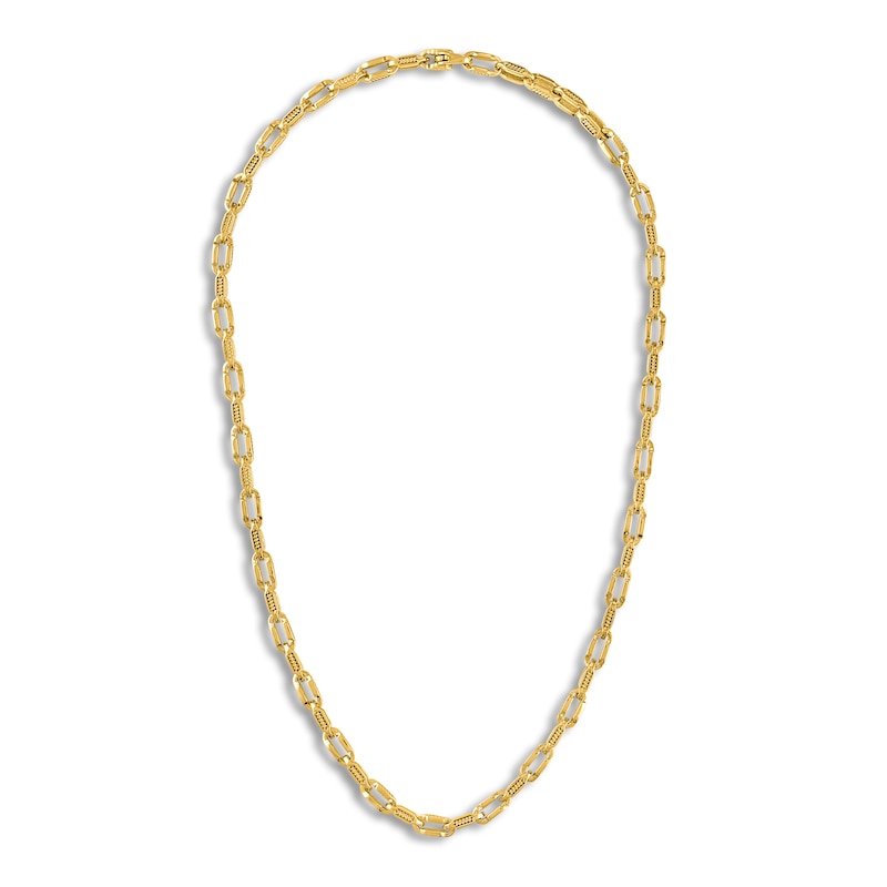 1933 by Esquire Men's Solid Cable Link Necklace 14K Yellow Gold-Plated Sterling Silver 22.25" 5.75mm