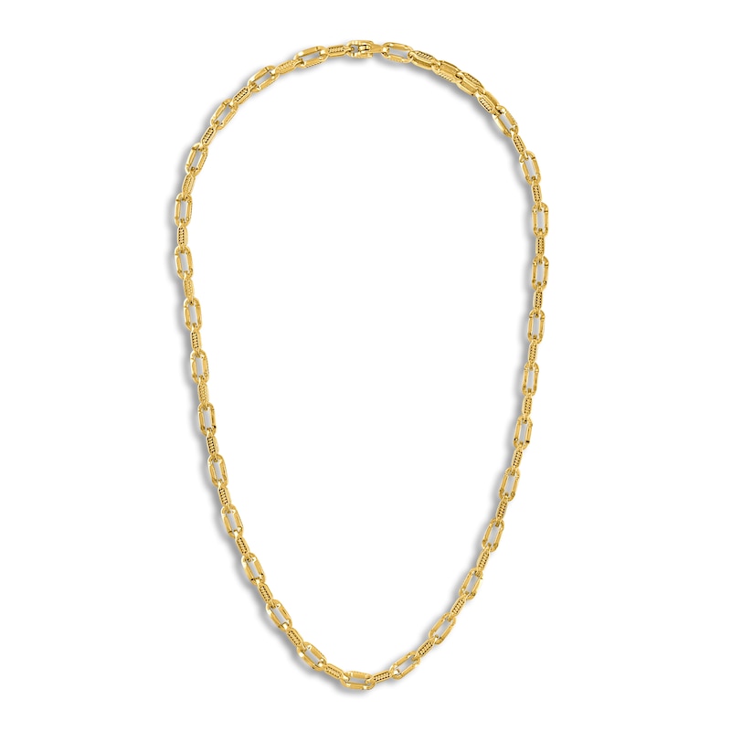 Main Image 1 of 1933 by Esquire Men's Solid Cable Link Necklace 14K Yellow Gold-Plated Sterling Silver 22.25" 5.75mm