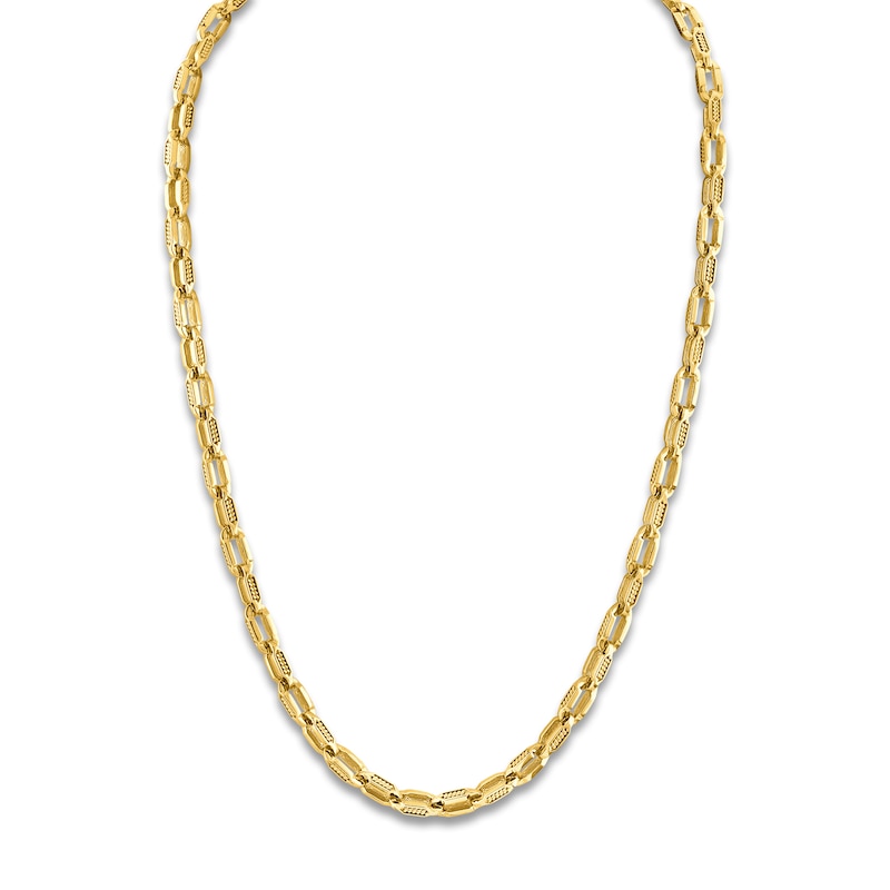 1933 by Esquire Men's Solid Cable Link Necklace 14K Yellow Gold-Plated Sterling Silver 22.25" 5.75mm