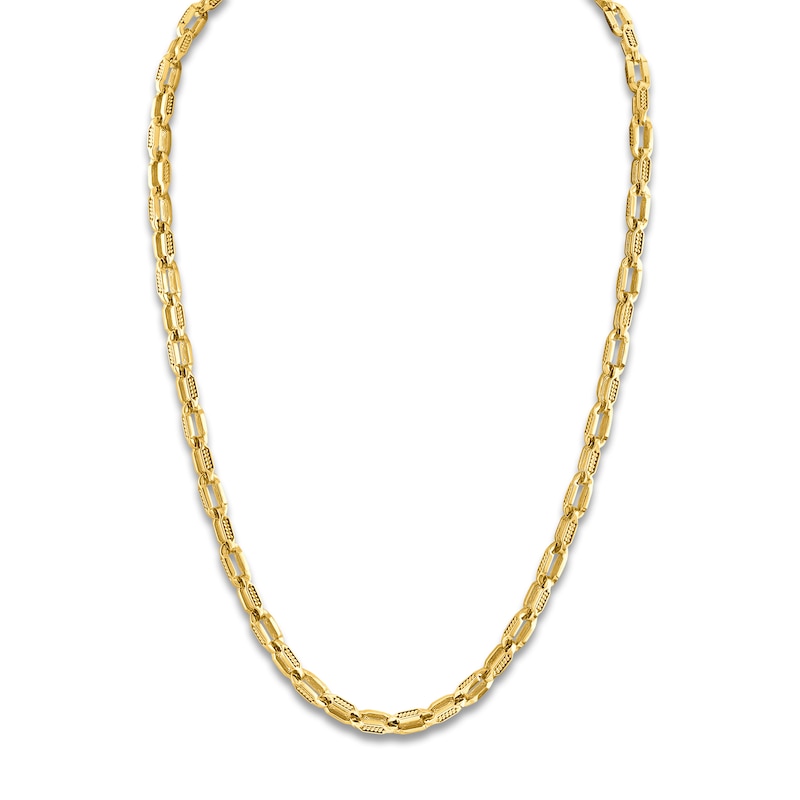 Main Image 2 of 1933 by Esquire Men's Solid Cable Link Necklace 14K Yellow Gold-Plated Sterling Silver 22.25" 5.75mm